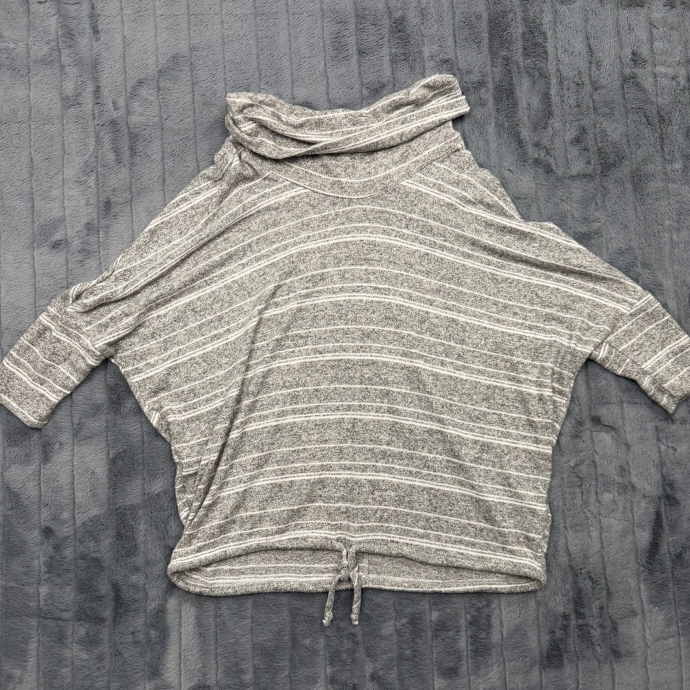 Green Envelope Los Angeles Grey Striped Cowl Neck Batwing Top GTD291-SKB M